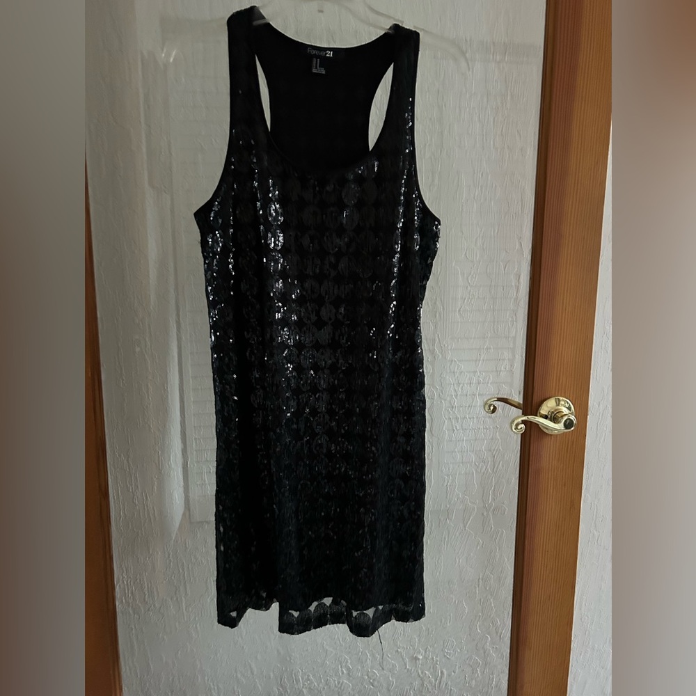 Sexy, sequin racerback, little black dress!